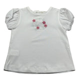 Isi Baby T-Shirt Girocollo Tinta Unita con Ricami per Neonata S25I111CAJJ BIANCO ISI BABY 