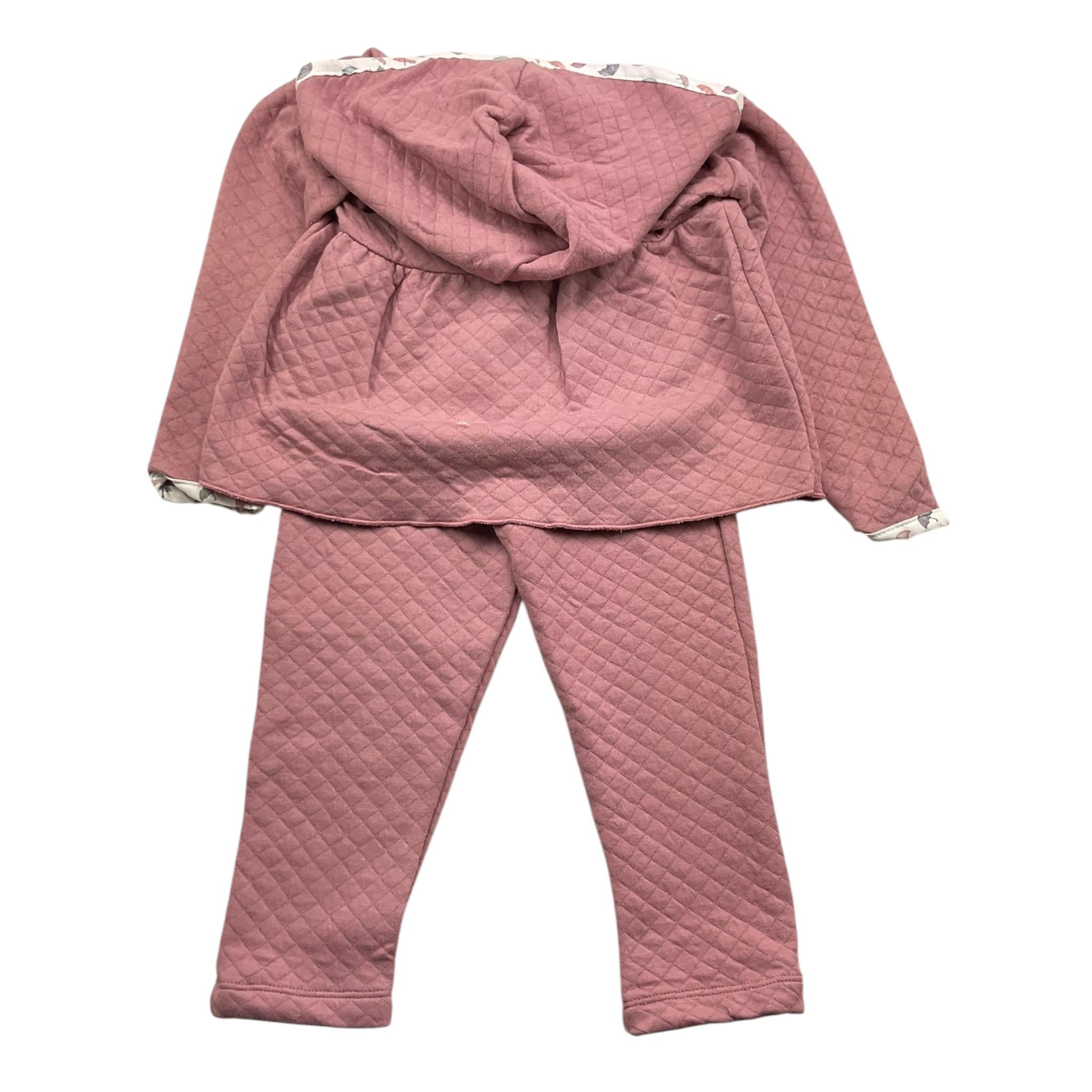 CALAMARO completo 2pz felpa-pantalone tinta unita con cappuccio Rosa per Neonata 11034 ROSA CALAMARO 
