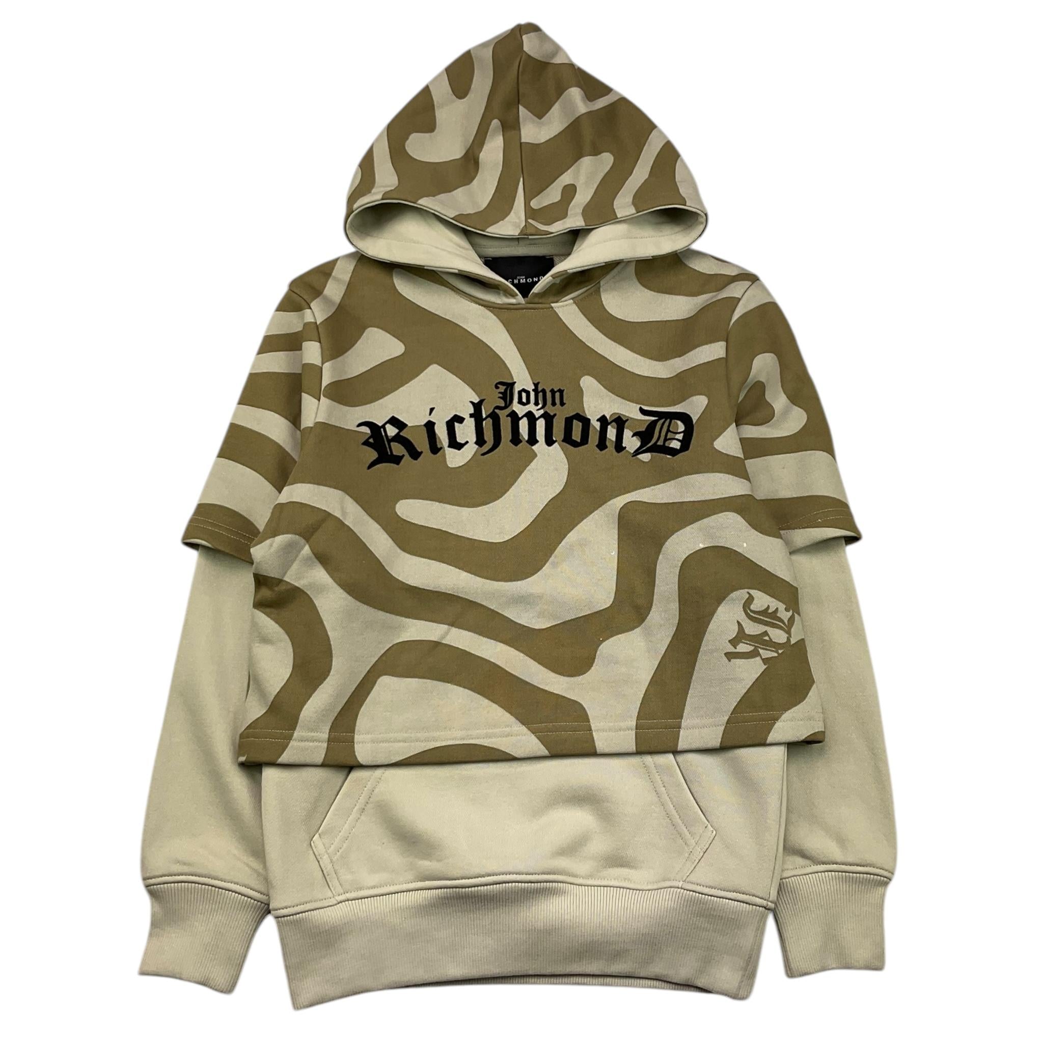 JOHN RICHMOND felpa chiusa con cappuccio stampa fantasia Verde per Bambino RBA25054FE VERDE JOHN RICHMOND 