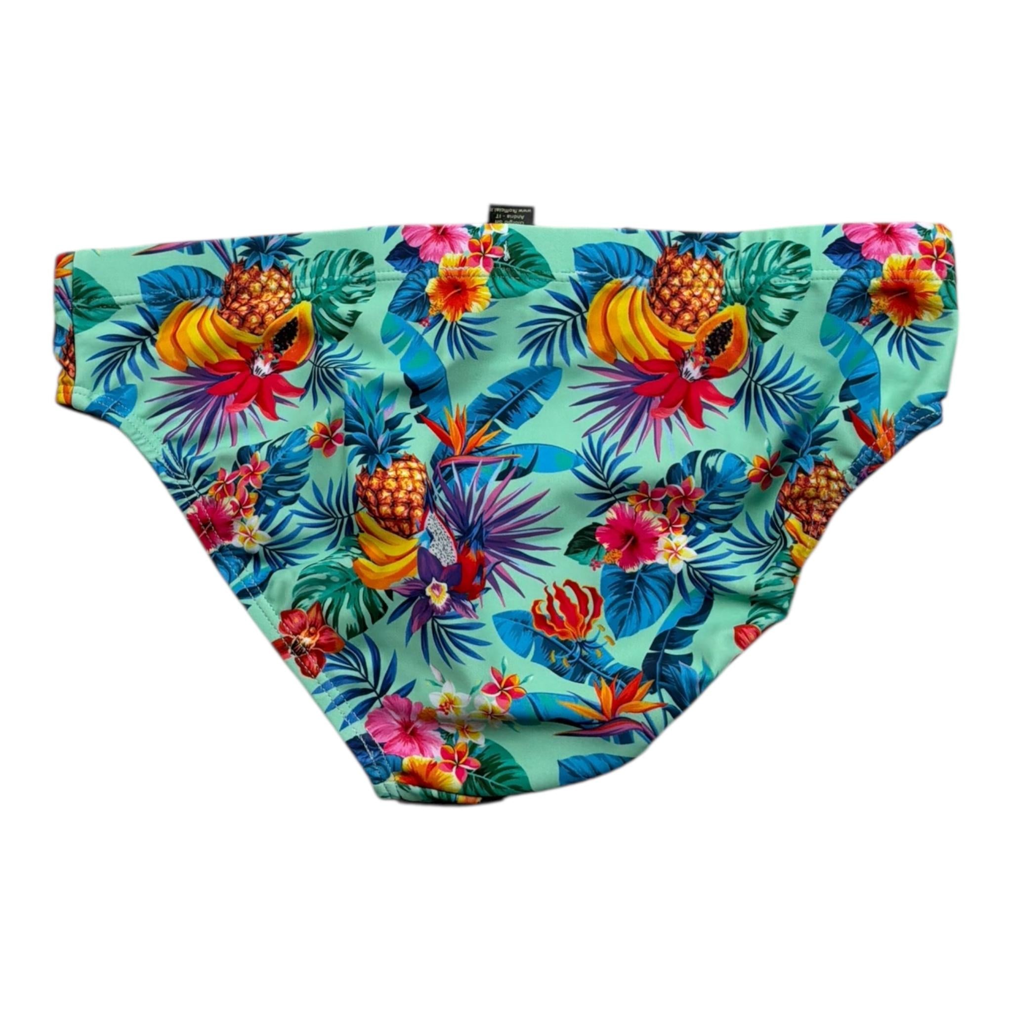 F**K Costume Modello Slip Tinta Unita con Fantasia per Bambino FJ25J03SA20X12 VERDE ACQUA F**K 