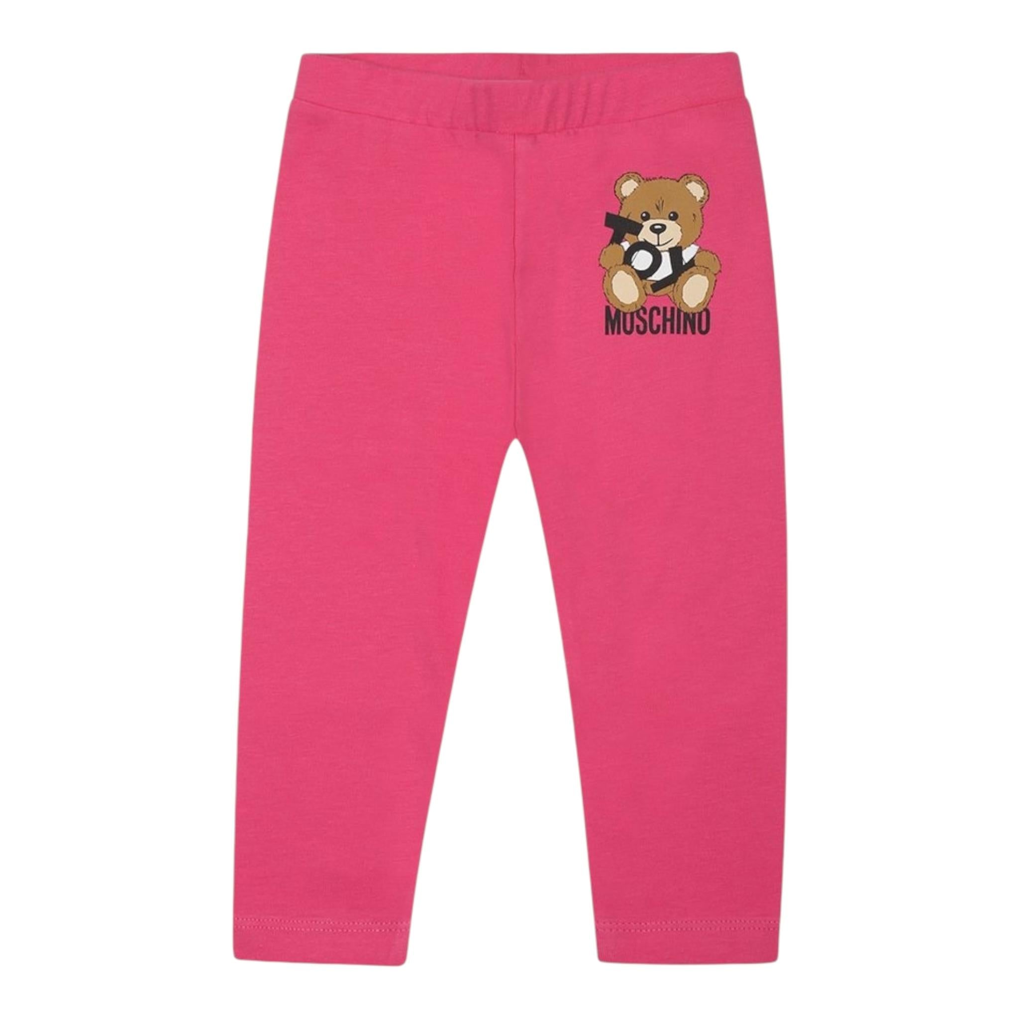 Moschino Leggins Tinta Unita con Logo per Neonata MFP032 FUXIA MOSCHINO 