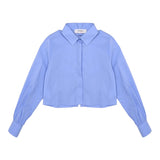 Vicolo Uni Shirt Mod Crop mit Streifenmuster Hellblau für Mädchen