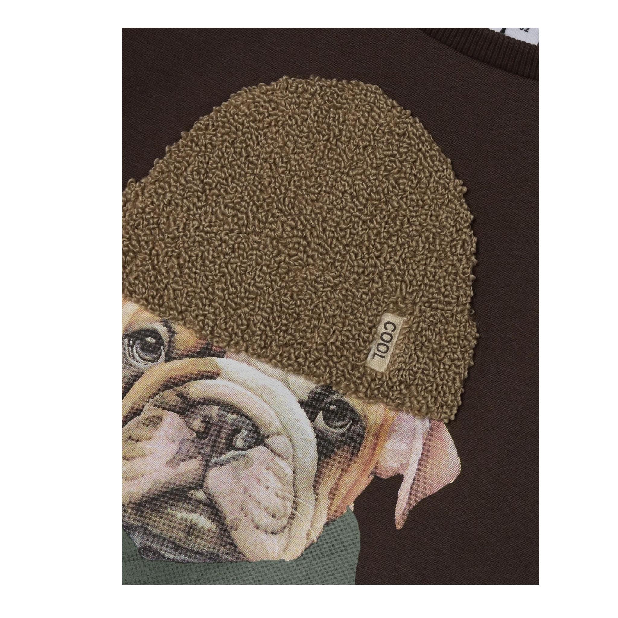 NAME.IT felpa chiusa girocollo tinta unita con stampa in contrasto Marrone per Bambino 13236357 MARRONE NAME.IT 