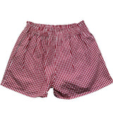 Saint Barth Short Fantasia Quadretti con Elastico In Vita per Bambina MEAVE ROSSO SAINT BARTH 