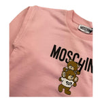 MOSCHINO abito felpa girocollo tinta unita con stampa Rosa per Bambina MDV0BNJXXXX ROSA MOSCHINO 