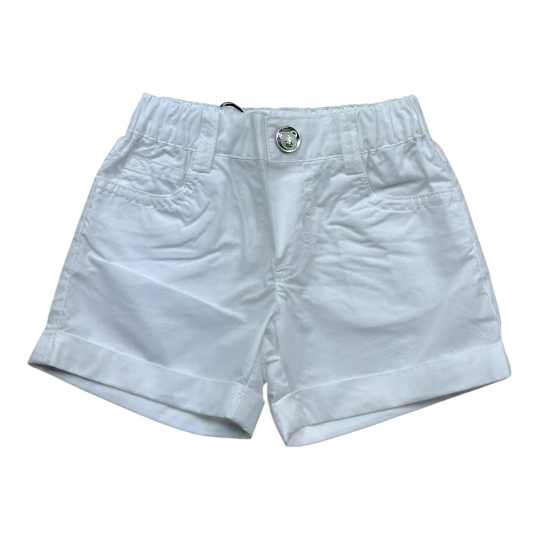 Moschino Short Tinta Unita con Elastico In Vita per Neonata MNQ00R BIANCO MOSCHINO 