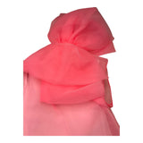 Dou Dou – Ärmelloses Kleid aus einfarbigem rosa Tüll für Mädchen