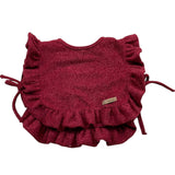 CALAMARO gilet tinta unita con balze Bordeaux per Neonata 14015 BORDEAUX CALAMARO 