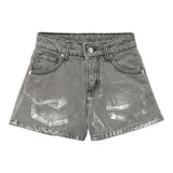 Iceberg Short Tinta Unita In Denim con Girovita Regolabile per Bambina SHICE51599J GRIGIO ICEBERG 