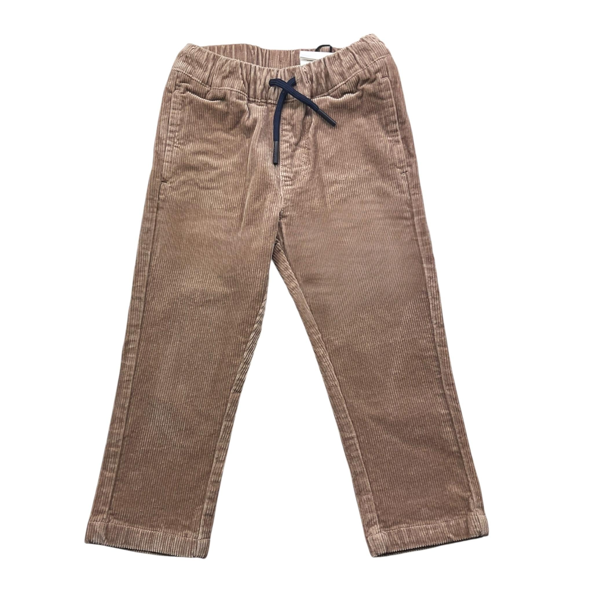 SARABANDA pantalone in velluto tinta unita con elastico in vita Marrone per Neonato 07168 MARRONE SARABANDA 
