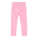 Chiara Ferragni Einfarbige Hose mit verstellbarer Taille aus rosa Wildleder für Mädchen
