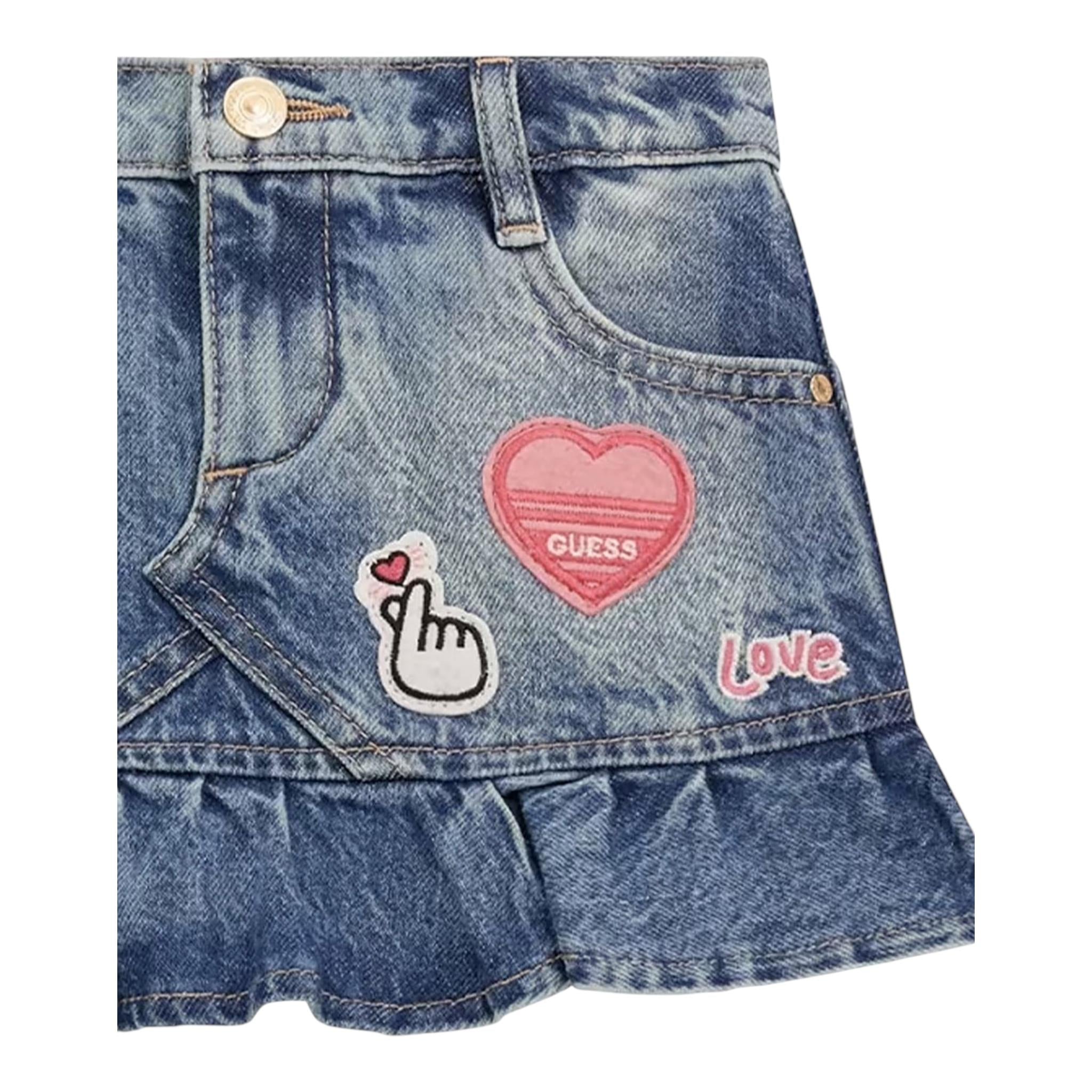 Guess Gonna Tinta Unita In Denim per Bambina K5RD03D BLU GUESS 