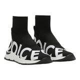 Dolce &amp; Gabbana Sneakers im einfarbigen Sockenstil mit schwarzem Logo-Print für Jungen