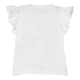 Liu Jo T-Shirt Girocollo Tinta Unita con Stampe per Bambina KA5084 BIANCO LIU JO 