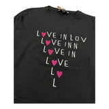 DIXIE shirt girocollo tinta unita con stampe in contrasto Nero per Bambina LB38030G42 NERO DIXIE 