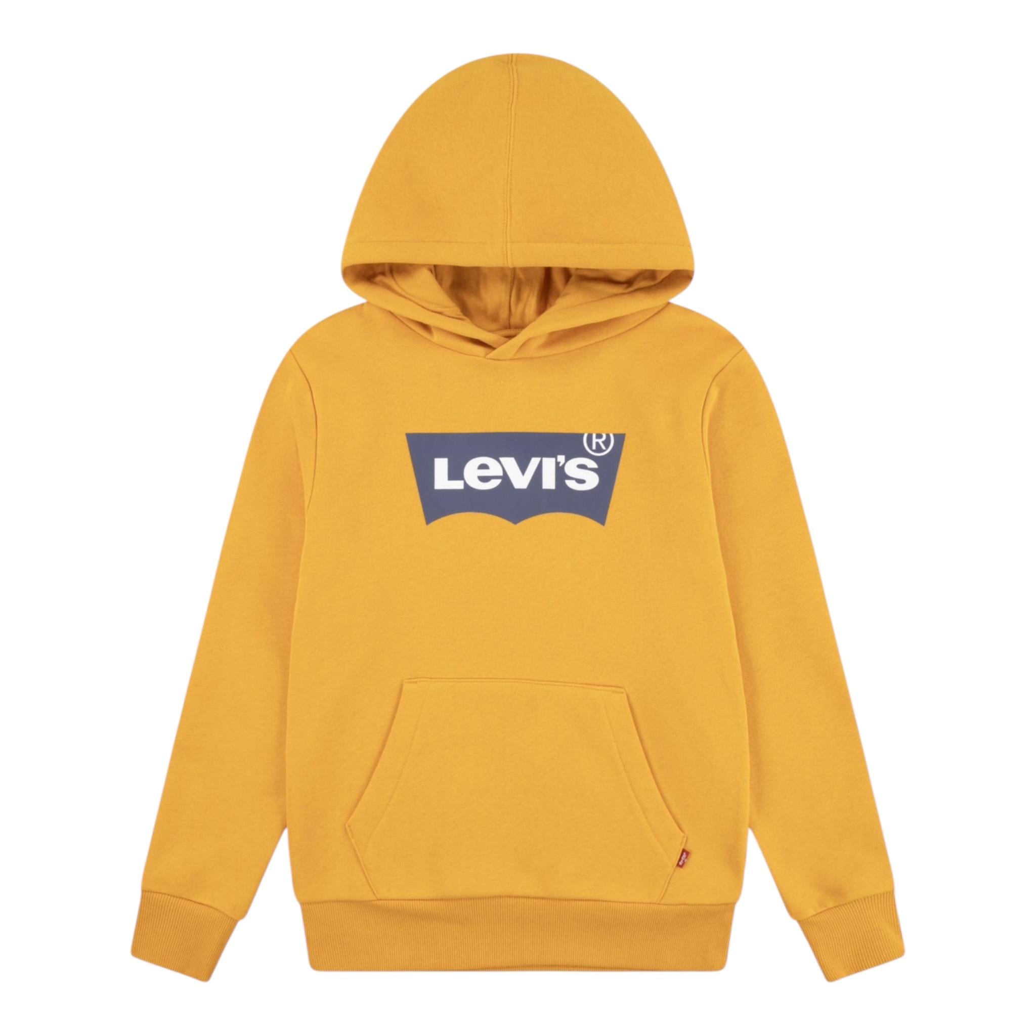 LEVIS felpa chiusa con cappuccio tinta unita con logo Giallo per Bambino 9E8778 GIALLO LEVIS 