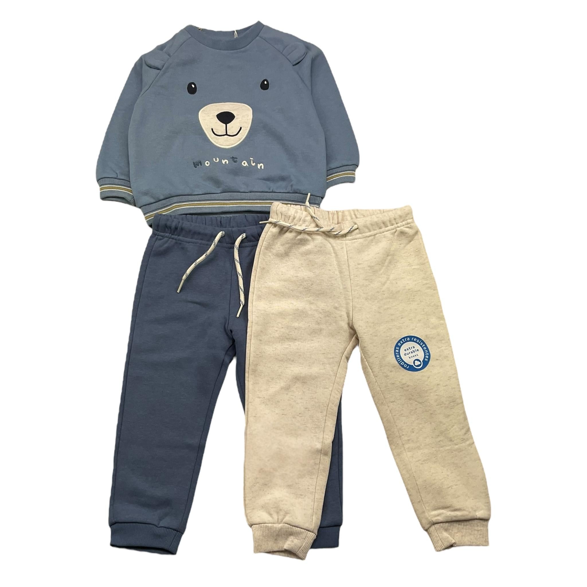MAYORAL completo 3 pezzi felpa-2 pantaloni Celeste per Neonato 2820 CELESTE MAYORAL 