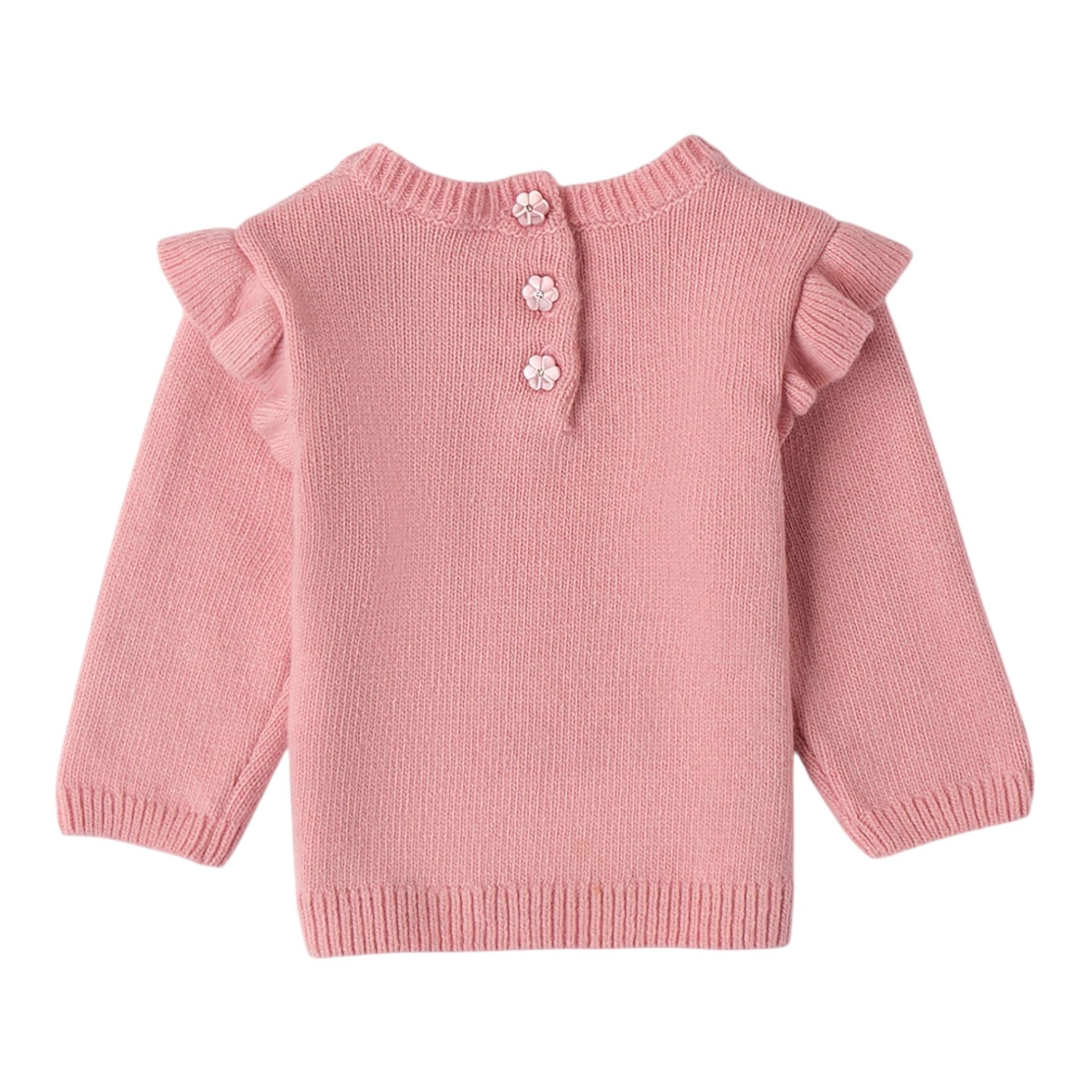 MINI BANDA maglia girocollo tinta unita con fiocco Rosa per Neonata 3A744 ROSA MINI BANDA 