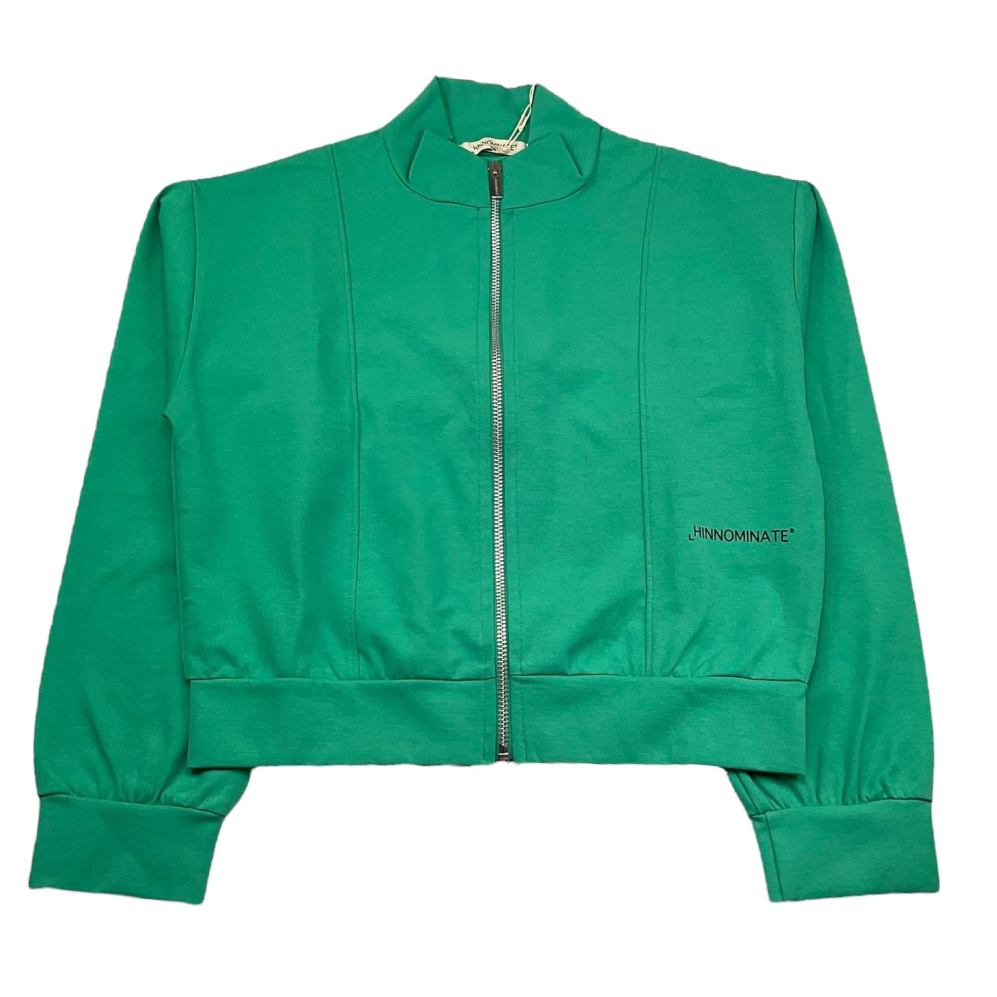 Hinnominate Felpa con Zip Tinta Unita con Logo per Bambina 3645F00049 VERDE HINNOMINATE 