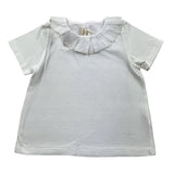 Zhoe &amp; Tobiah – Schlichtes weißes T-Shirt mit Schleier und Rüschen für Mädchen