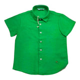 Manuel Ritz Einfarbiges Halbarm-Button-Down-Hemd Grün Für Baby