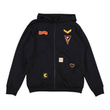 Marni Felpa con Zip E Cappuccio Tinta Unita con Ricami per Bambino M01406 BLU MARNI 