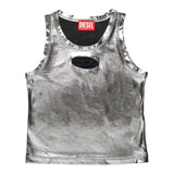 Diesel Canotta Tinta Unita con Logo per Bambina J02178XXX ARGENTO DIESEL 