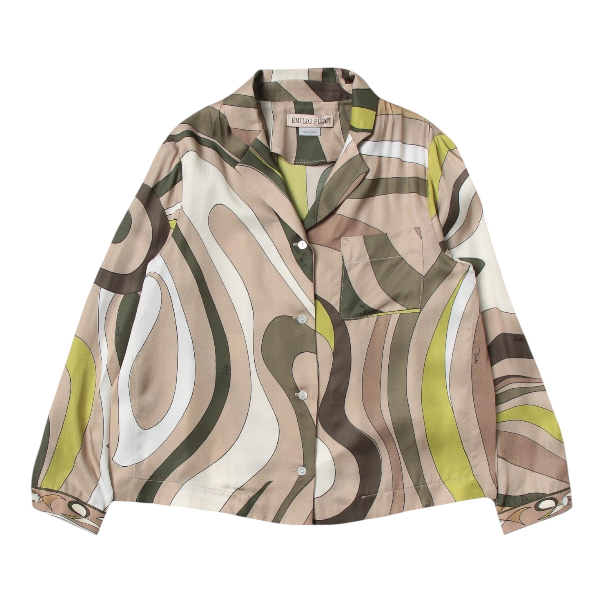 EMILIO PUCCI camicia manica lunga stampa fantasia cn taschino Multicolor per Neonata PS5A00 MULTICOLOR EMILIO PUCCI 