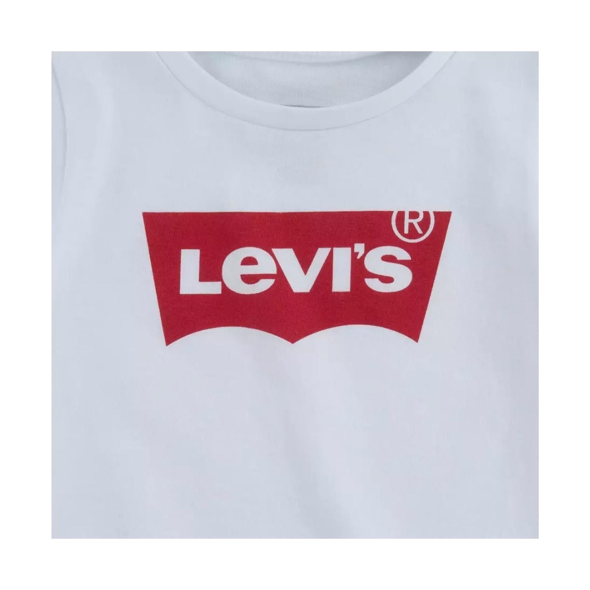 Levi'S T-Shirt Girocollo Tinta Unita con Logo per Neonato 6E8157XX BIANCO LEVI'S 
