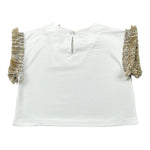 Magil T-Shirt Tinta Unita con Frange per Neonata FN26165 BIANCO MAGIL 