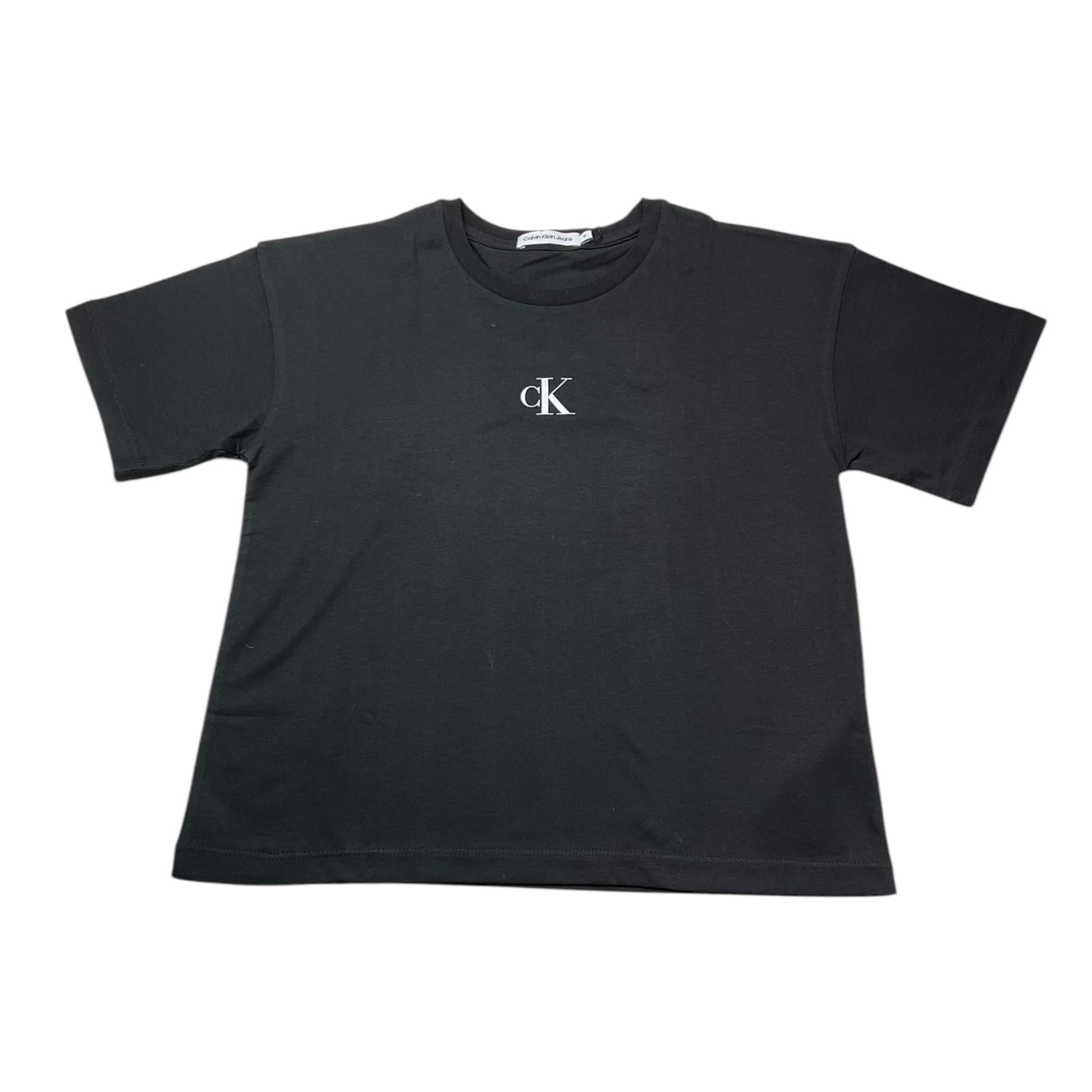 CALVIN KLEIN t-shirt girocollo tinta unita con stampa Nero per Bambina IG0IG02136 NERO CALVIN KLEIN 