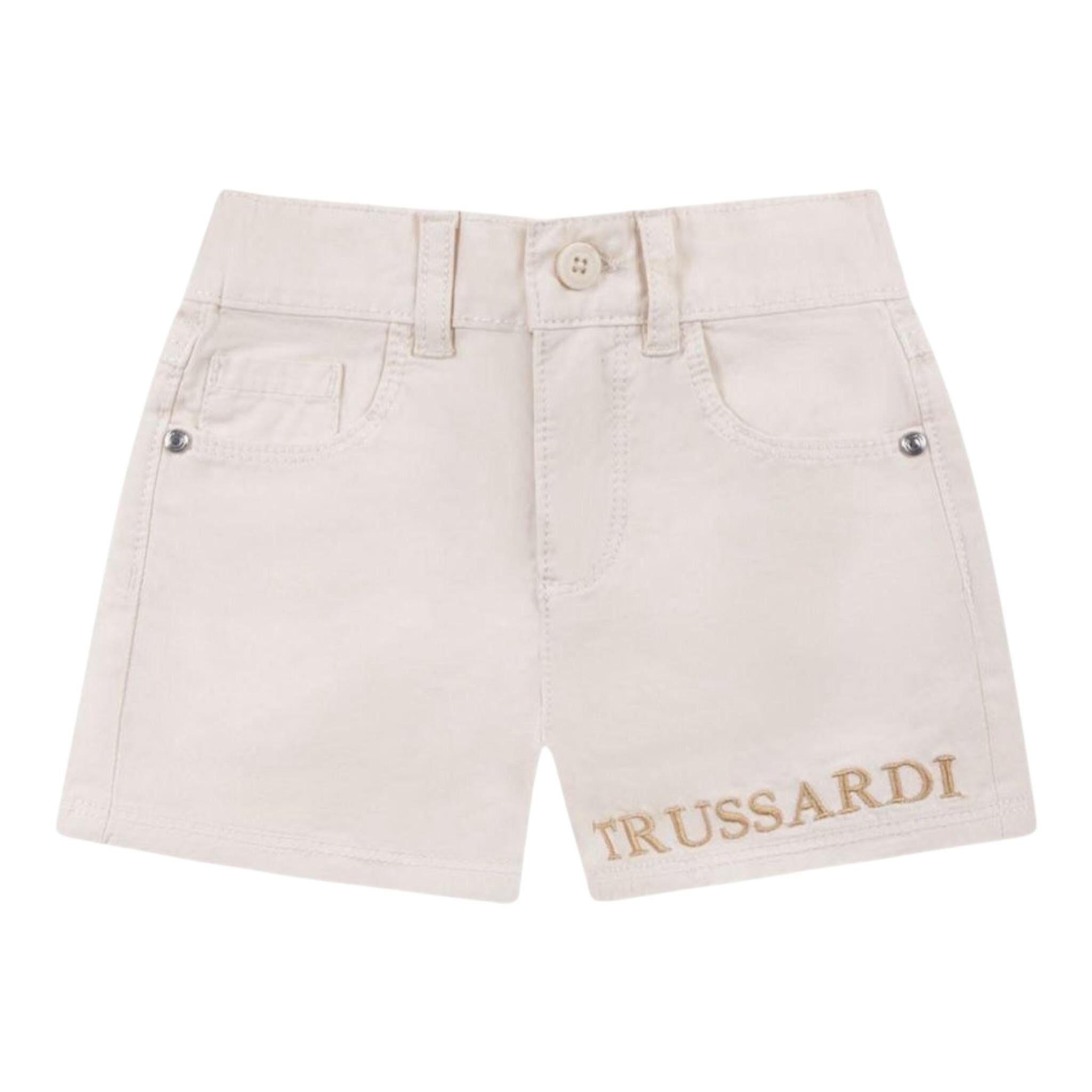 Trussardi Bermuda Tinta Unita con Girovita Regolabile per Neonato TIP25041BEX BEIGE TRUSSARDI 