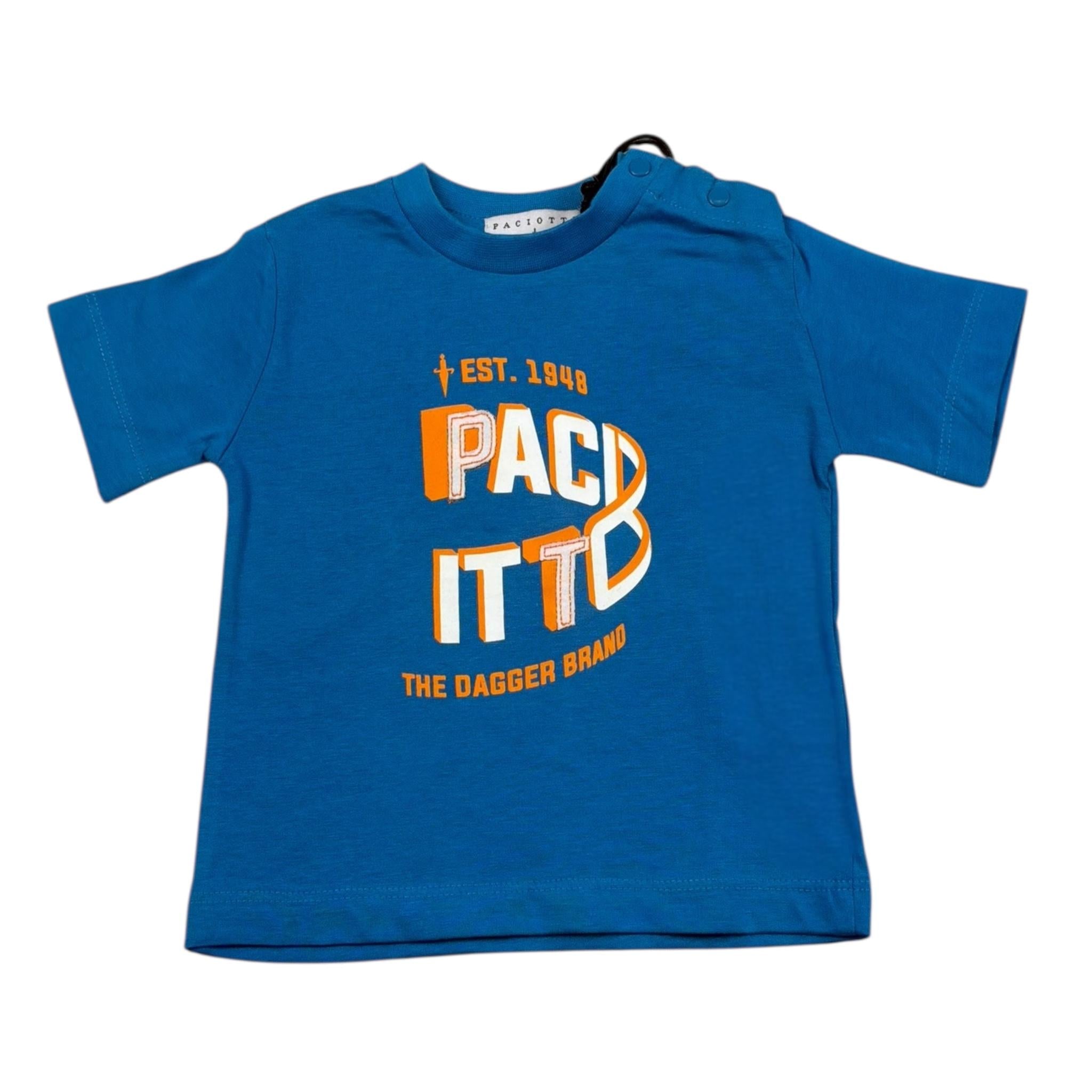 Cesare Paciotti T-Shirt Girocollo Tinta Unita con Stampa per Neonato TSP5117BN BLU CESARE PACIOTTI 
