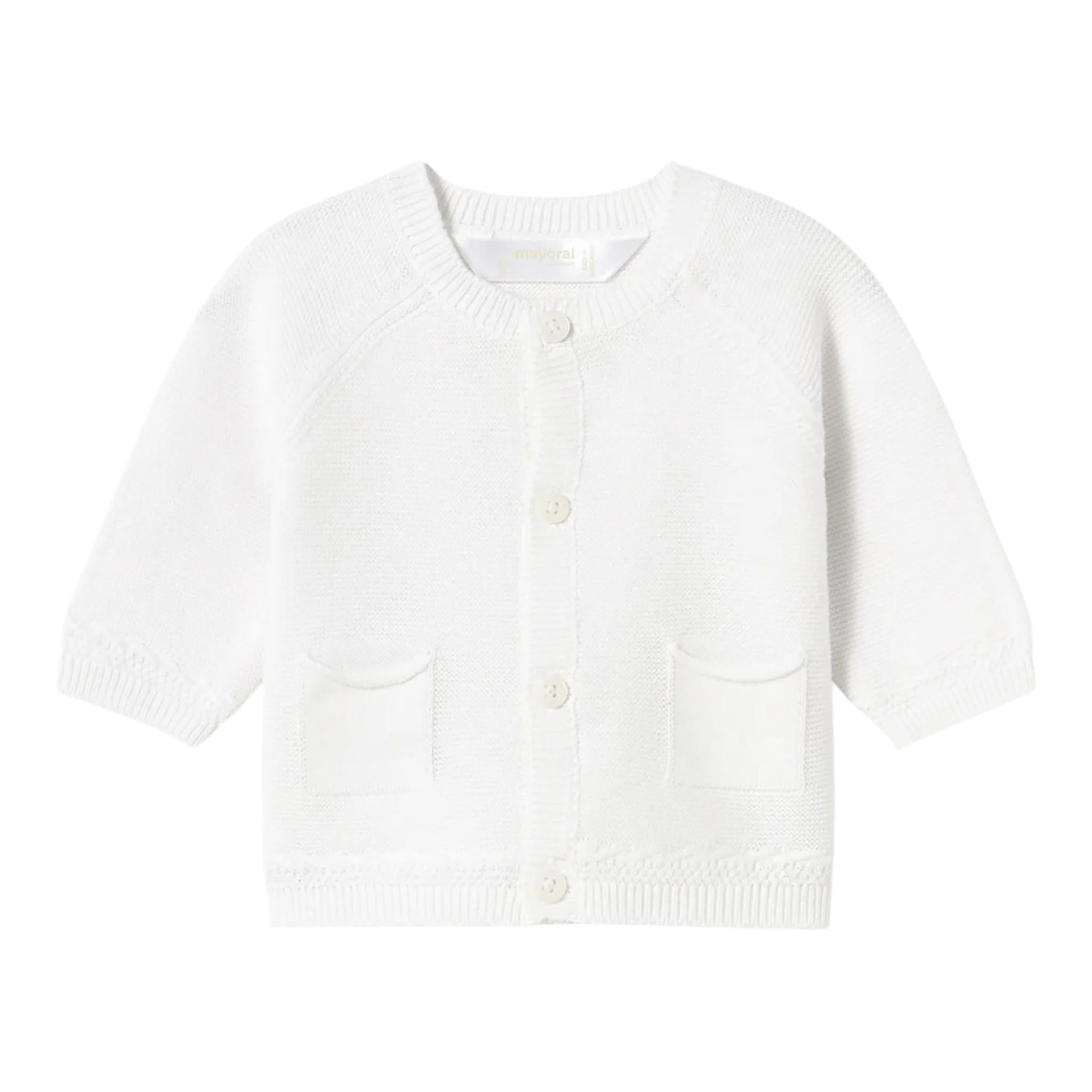 Mayoral Cardigan Tinta Unita per Neonato 1393 BIANCO MAYORAL 