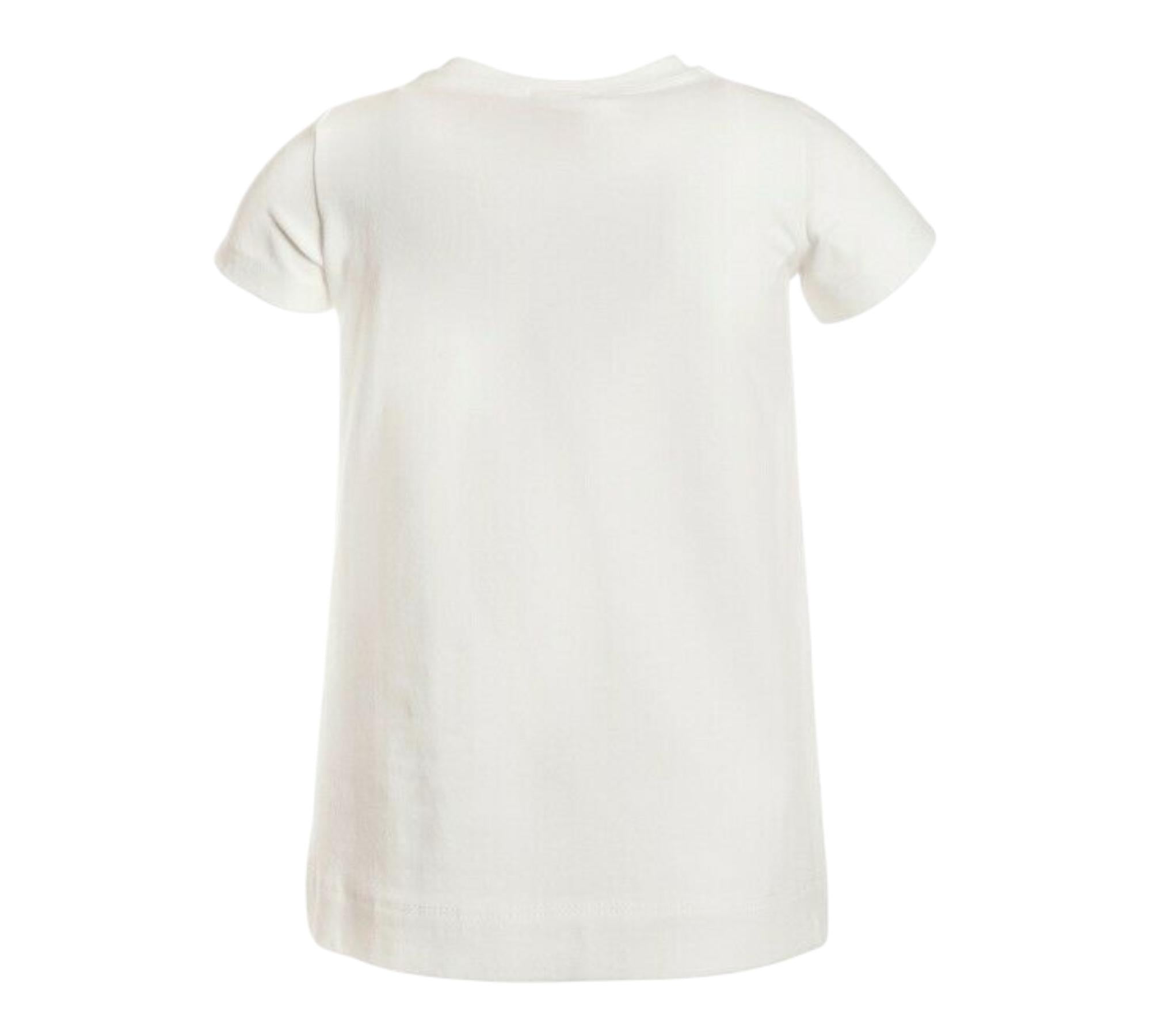 Monnalisa T-Shirt Girocollo Tinta Unita con Stampa per Bambina 199610SE PANNA MONNALISA 