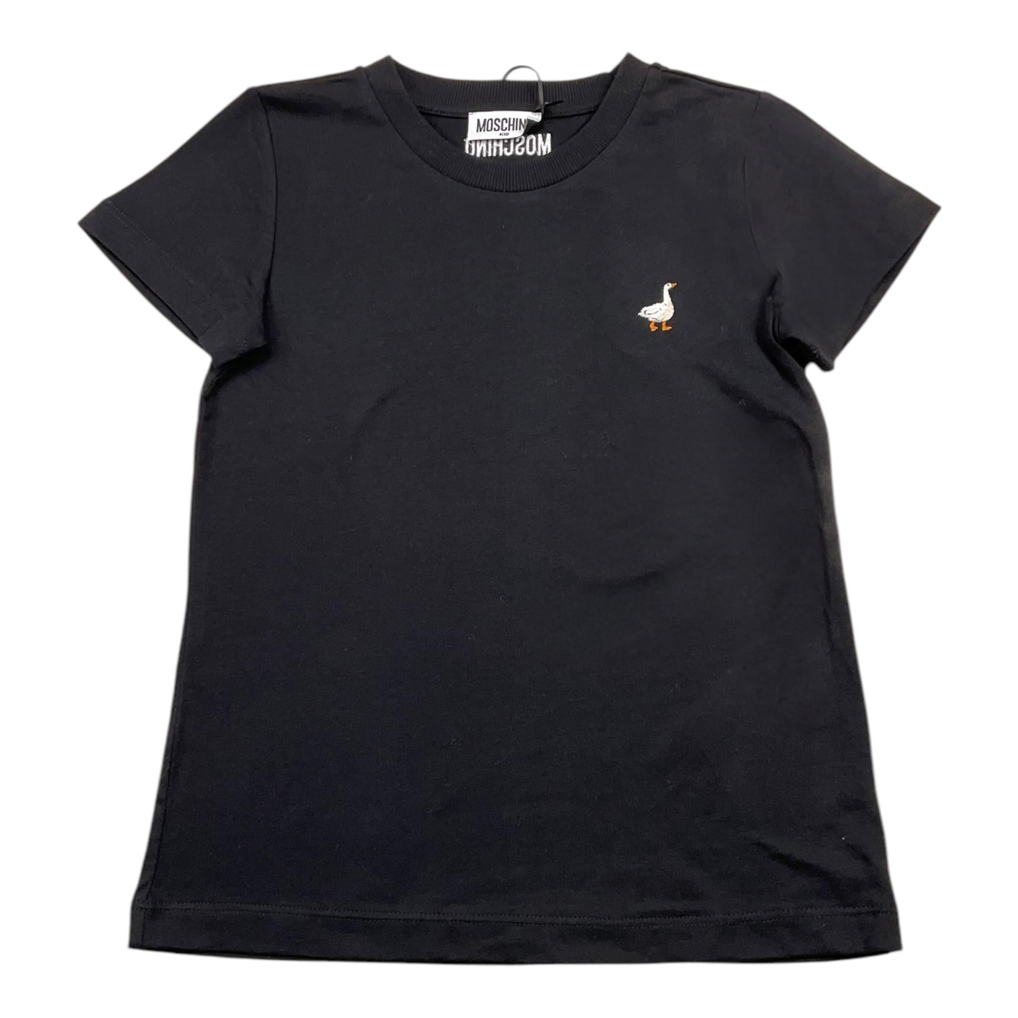 MOSCHINO t-shirt girocollo tinta unita con stampa Nero per Bambino HEM06K NERO MOSCHINO 