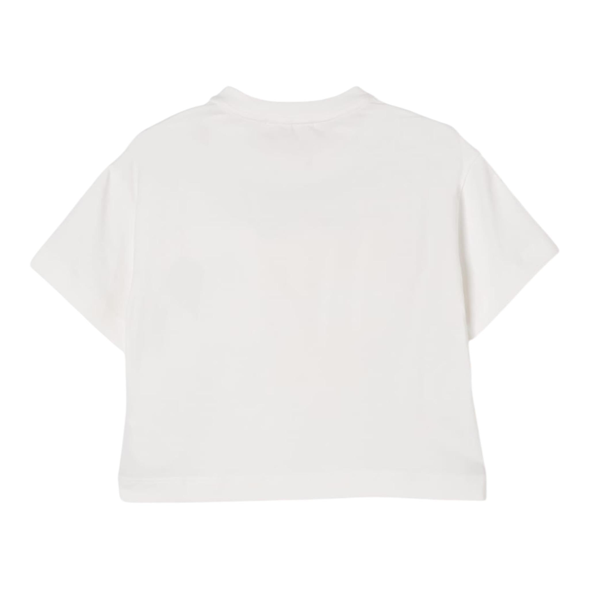 Elisabetta Franchi T-Shirt Girocollo Tinta Unita con Logo per Bambina EFTS232XX PANNA ELISABETTA FRANCHI 