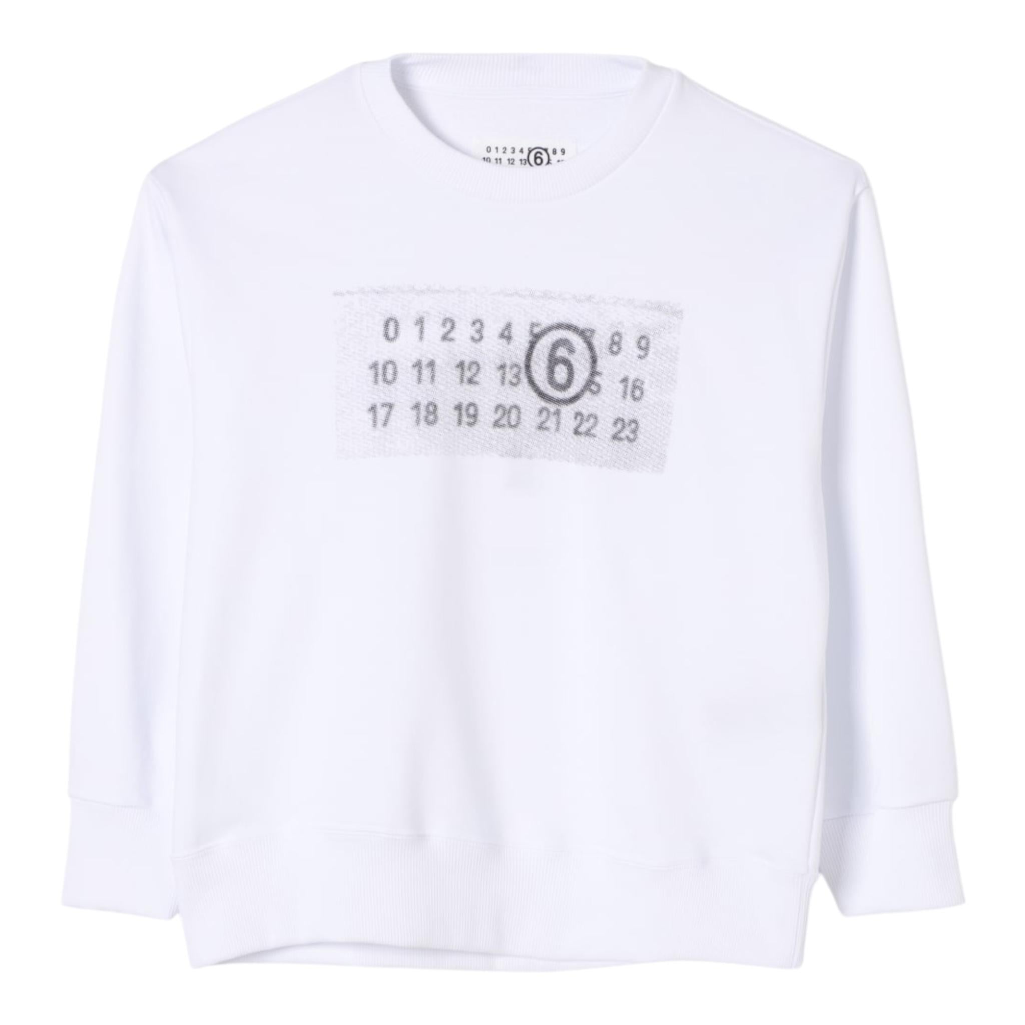 Maison Margiela Felpa Tinta Unita Girocollo con Stampa per Bambino M60796 BIANCO MAISON MARGIELA 