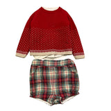 VALENTINA BEBES completo 3pz camicia-bermuda fantasia scozzese-maglia Bianco per Neonato MAR93 BIANCO VALENTINA BEBES 