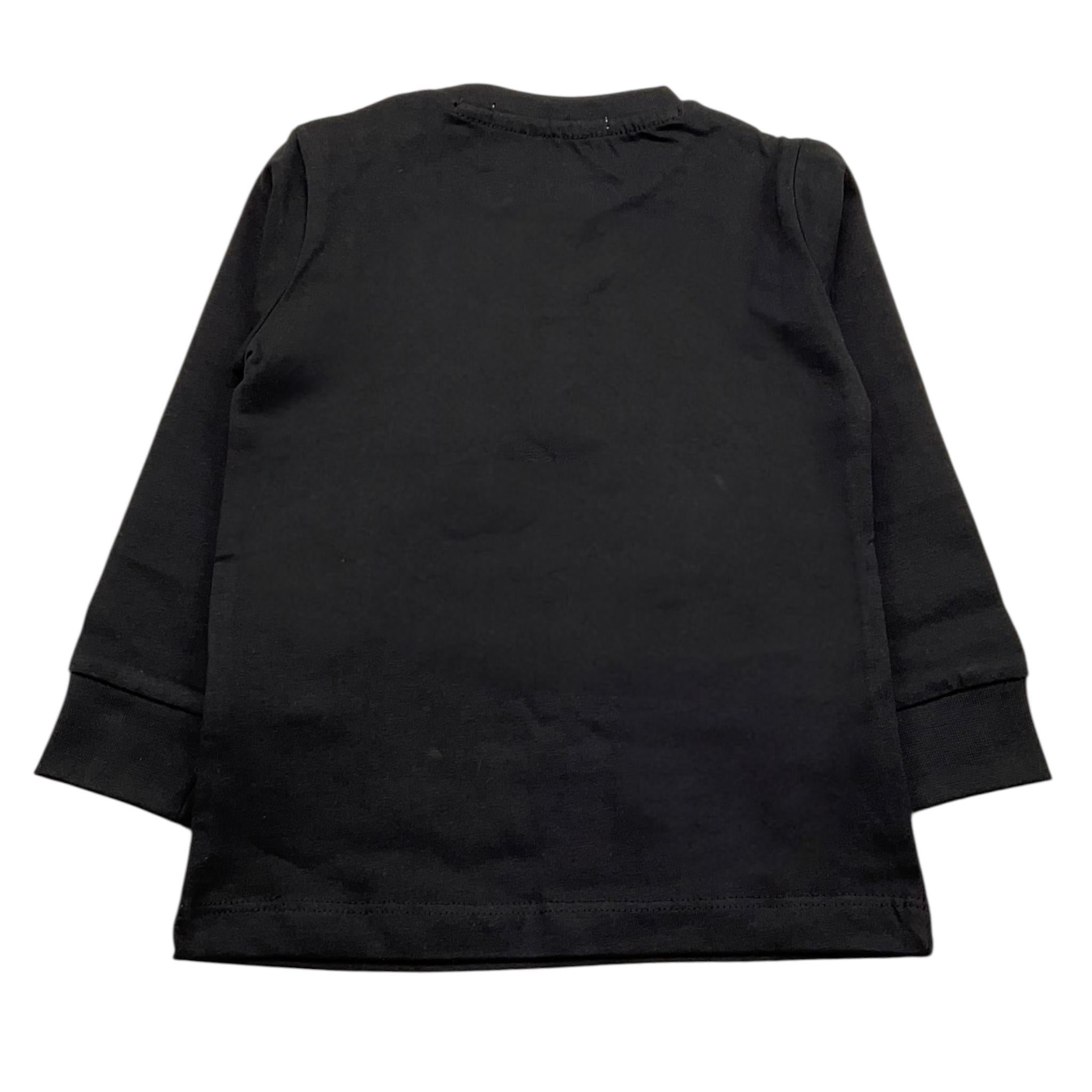 CESARE PACIOTTI shirt girocollo tinta unita con stampa Nero per Bambino TSP5316B NERO CESARE PACIOTTI 