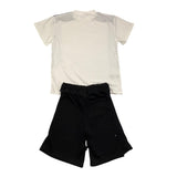Minimum Complete 2-teiliges T-Shirt-Bermuda zweifarbig weiß/schwarz für Kinder