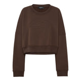 Dsquared2 Felpa Chiusa Tinta Unita con Logo per Bambina DQ2933 MARRONE DSQUARED2 