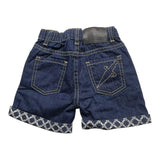 Cesare Paciotti Einfarbige Denim-Bermudashorts mit elastischem Bund Blau für Neugeborene