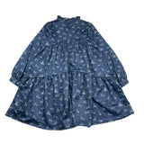 TRUSSARDI abito manica lunga tinta unita con stampa cani Blu per Bambina TGA25020 BLU TRUSSARDI 