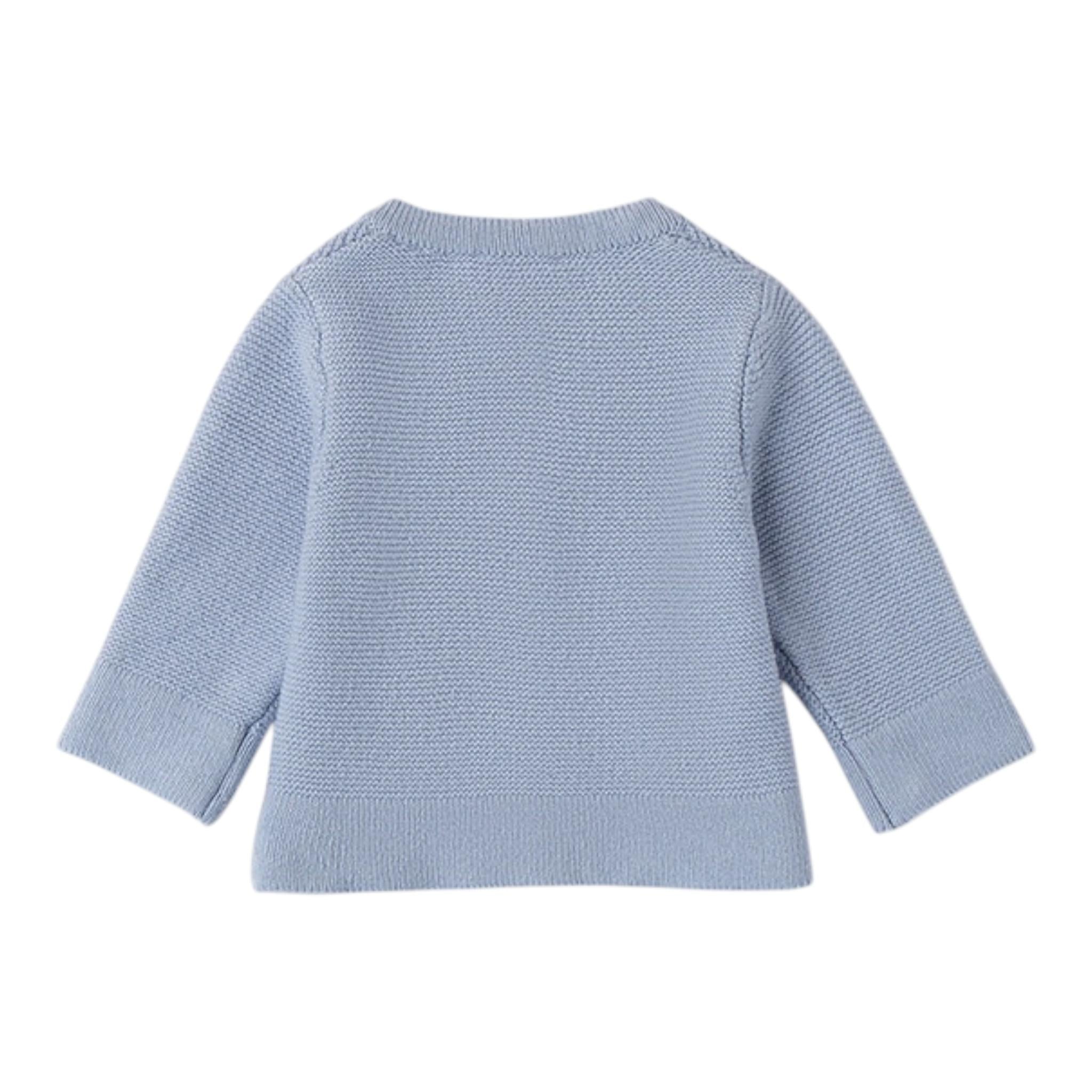 MINI BANDA cardigan tinta unita con fiocchi Azzurro per Neonata A740 AZZURRO MINI BANDA 