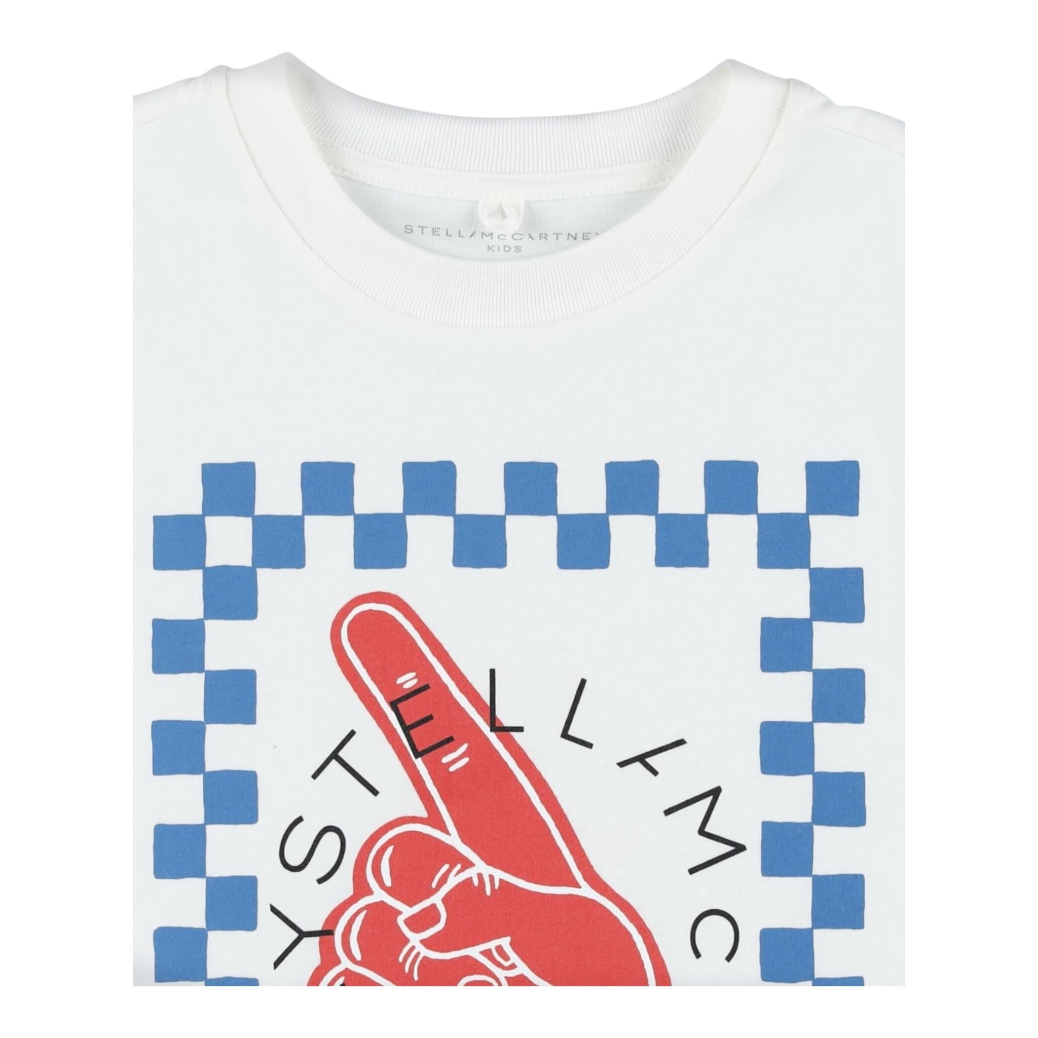 Stella Mccartney T-Shirt Girocollo Tinta Unita con Stampa per Neonato TW8R71N BIANCO STELLA McCARTNEY 