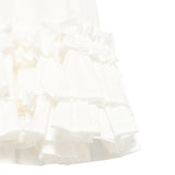 Dou Dou Abito Tinta Unita Mezza Manica con Balze per Bambina DW1A61X BIANCO DOU DOU 