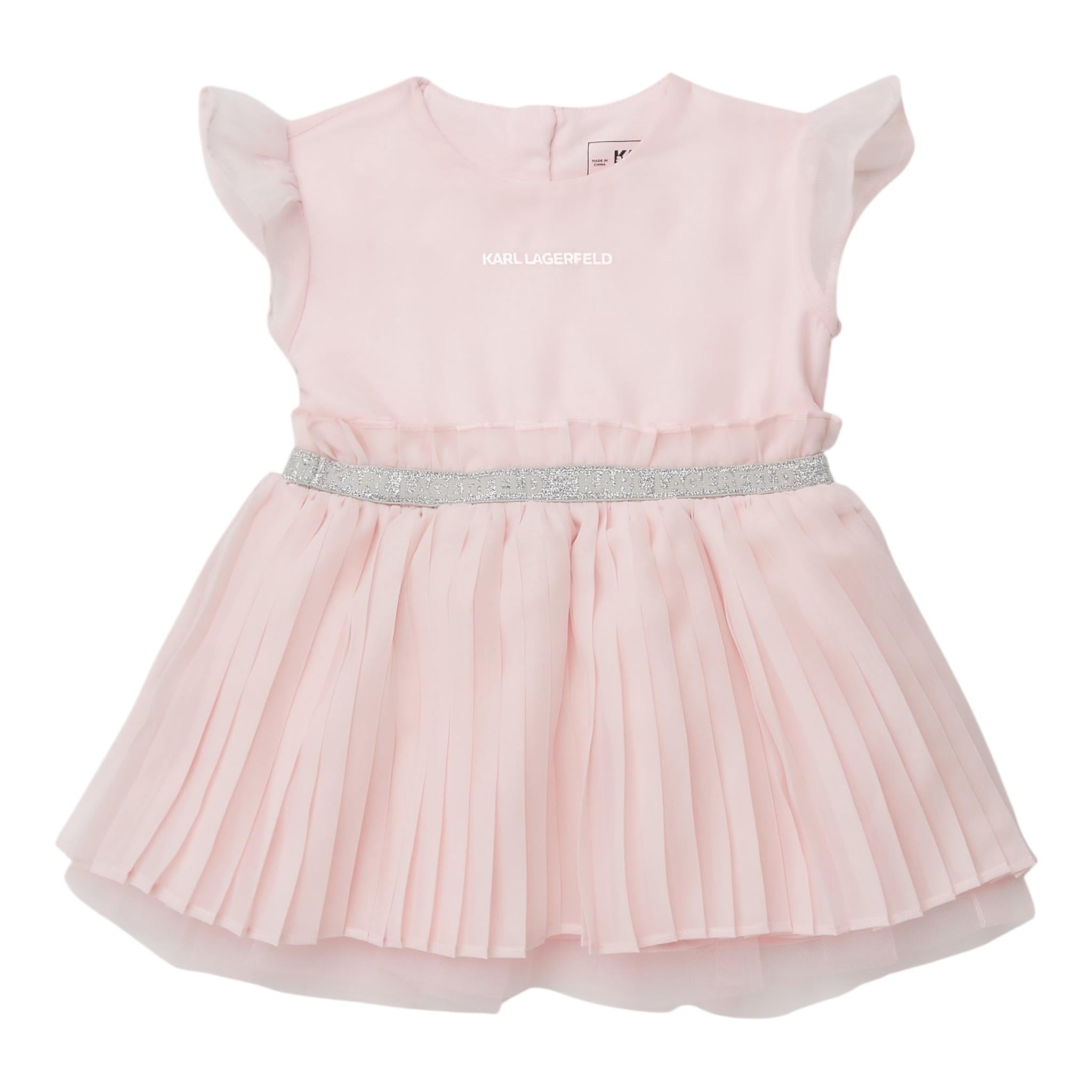 KARL LAGERFELD abito mezza manica tinta unita Rosa per Neonata Z30279 ROSA KARL LAGERFELD 