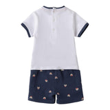Minibanda Completo 2 Pezzi T-Shirt-Bermuda per Neonato 3B634 BIANCO/BLU MINIBANDA 