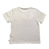 Carre'Ment Beau T-Shirt Rundhals Einfarbig mit Kontrastdruck Weiß Für Neugeborene